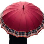 16 Ribs Check Border UV Protected Heavy Duty Umbrella
